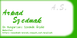 arpad szedmak business card
